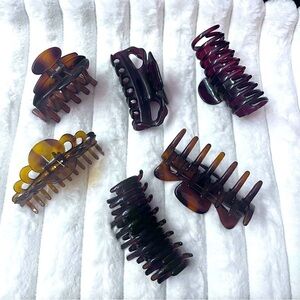 6 piece Brown Hair Clip Bundle